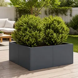 Reliable Anthracite Steel Planter 80x80x30cm