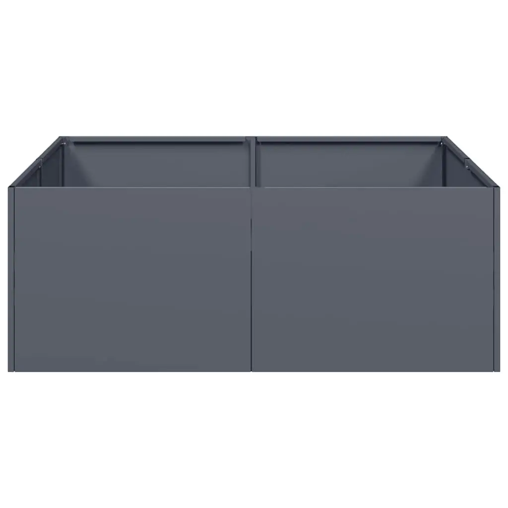 Raised Bed Planter Anthracite 80x80x30cm Steel Garden Outdoor for Flowers Vegetables