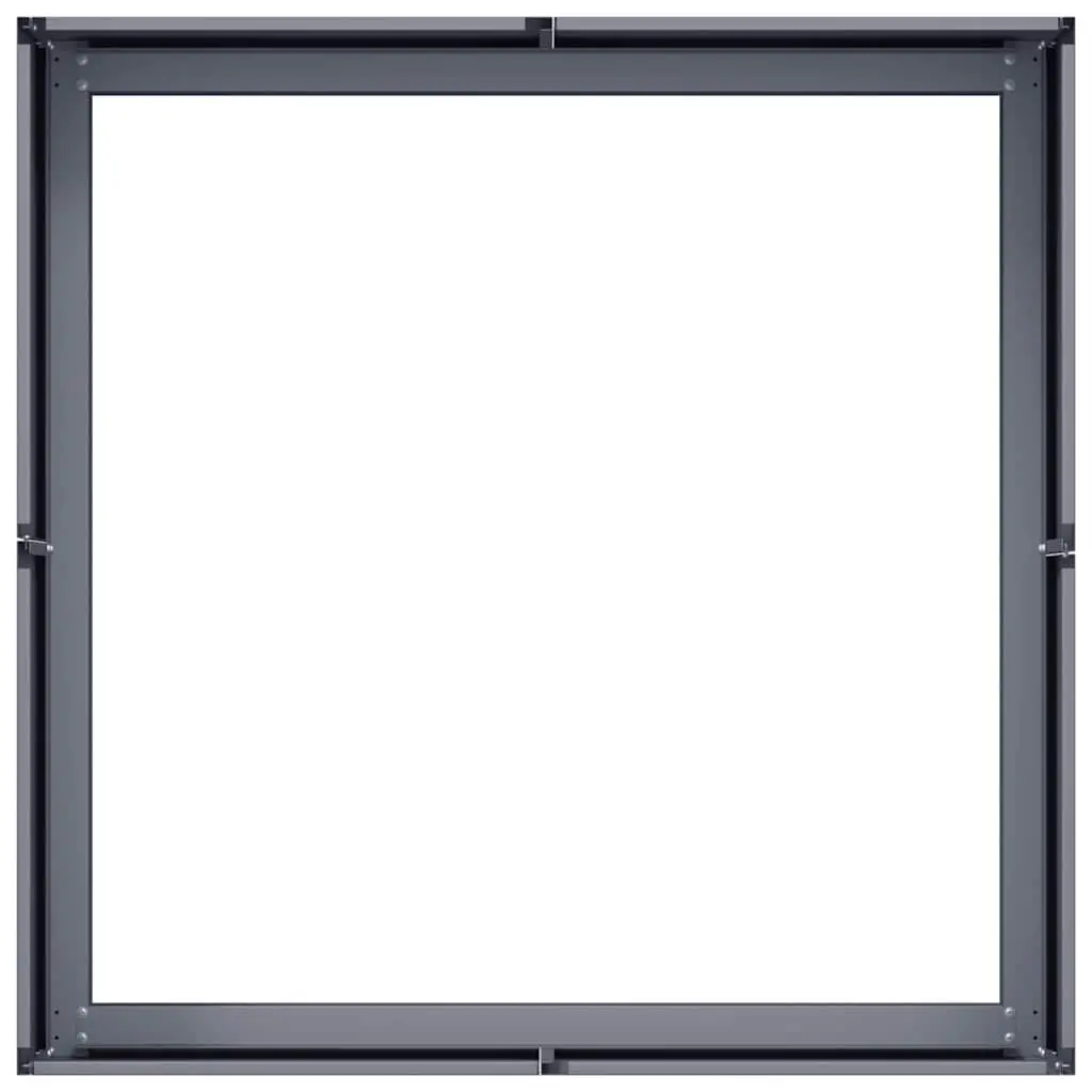 Raised Bed Planter Anthracite 80x80x30cm Steel Garden Outdoor for Flowers Vegetables