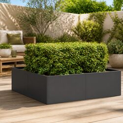 Reliable Black Steel Planter Box 100x100x30 cm for Gardens