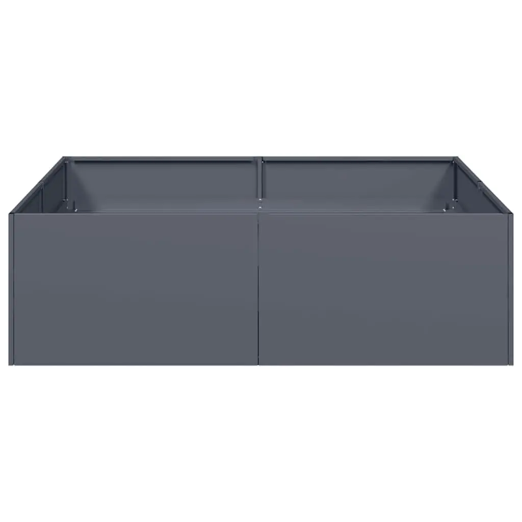 Raised Garden Bed Planter Anthracite 100x100x30 cm Steel Outdoor Container