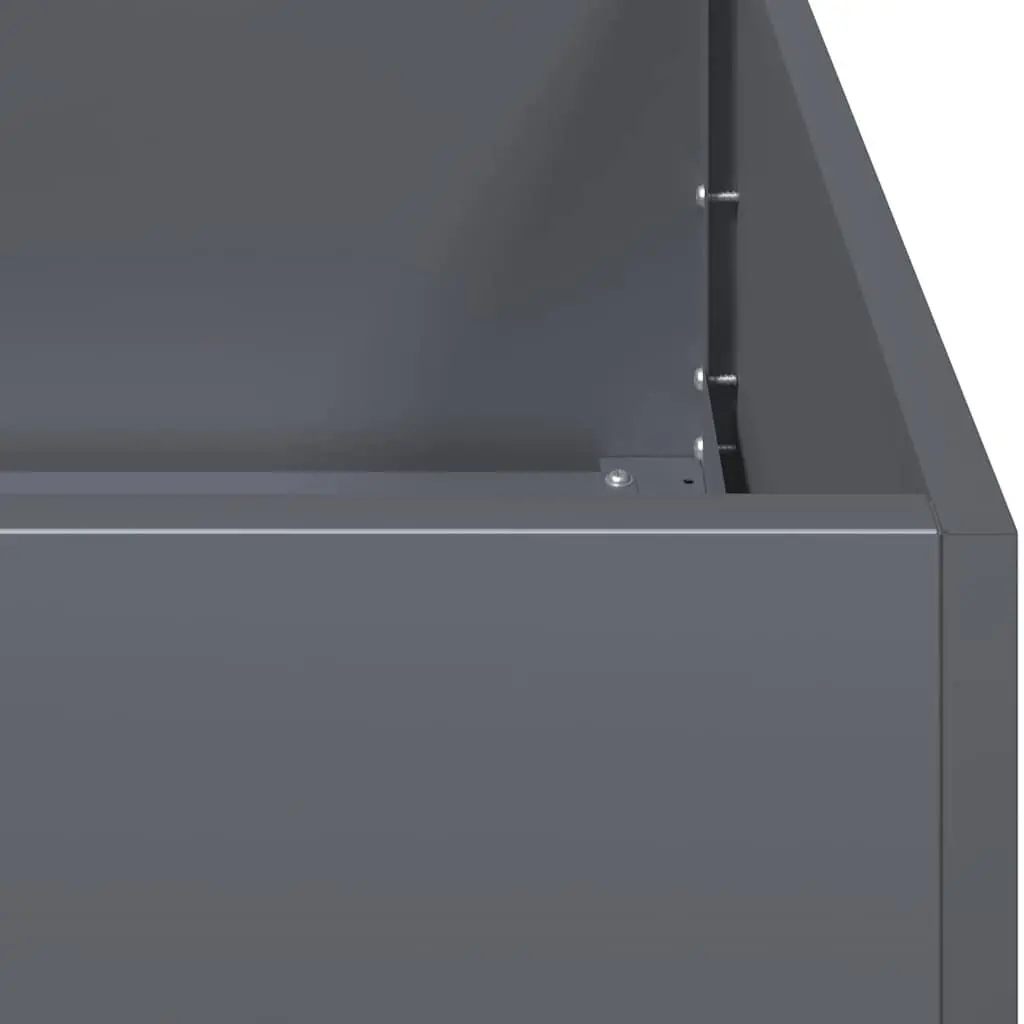 Raised Garden Bed Planter Anthracite 100x100x30 cm Steel Outdoor Container