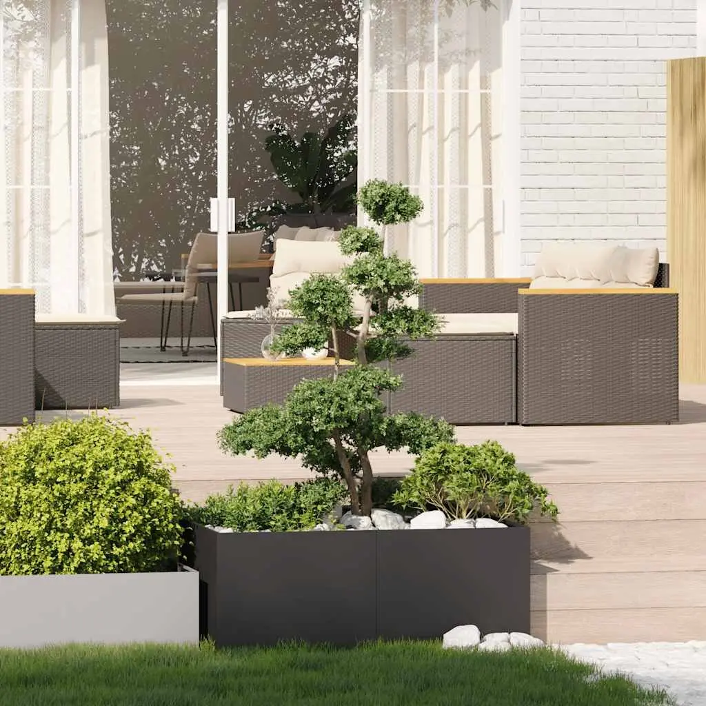 Steel Planter Box Raised Garden Bed 100 x 100 x 40 cm Black