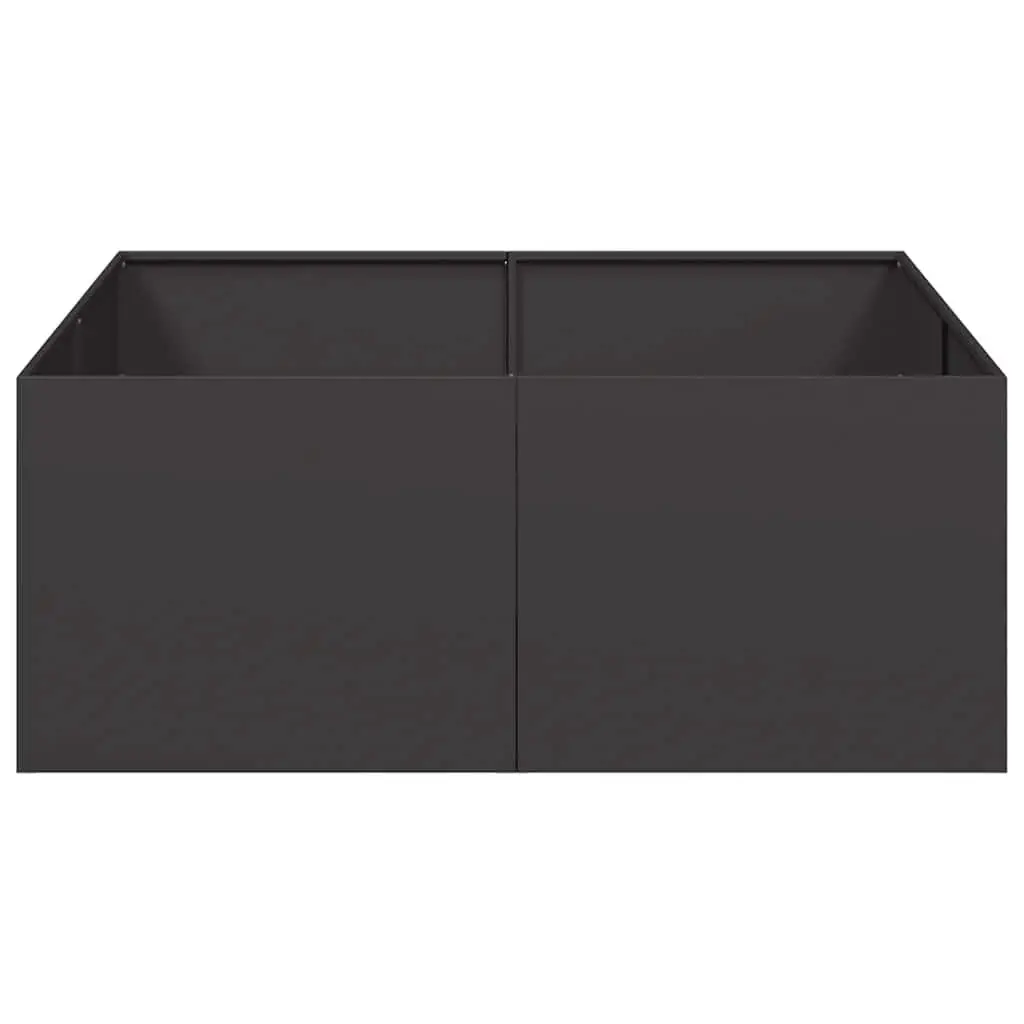 Steel Planter Box Raised Garden Bed 100 x 100 x 40 cm Black