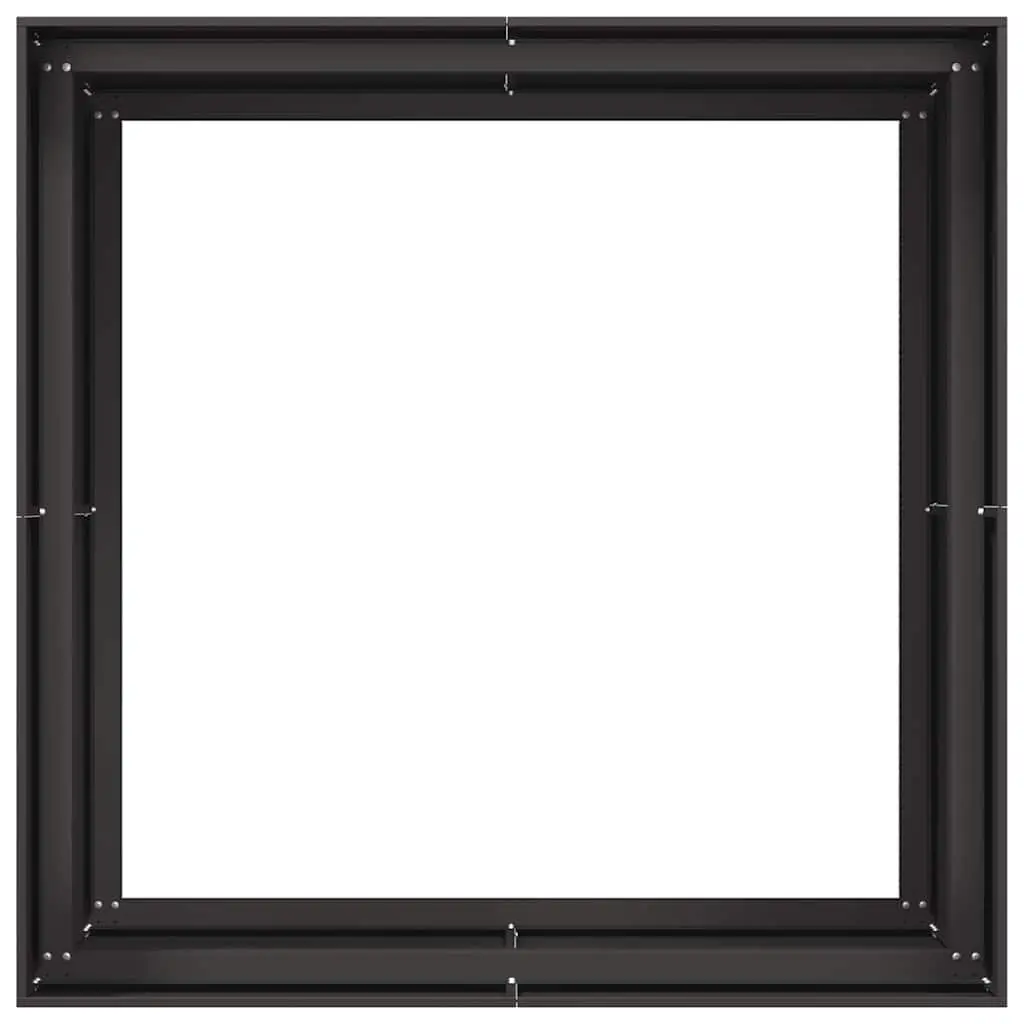 Raised Garden Bed Planter Box Steel 100x100x80cm Black for Outdoor Use