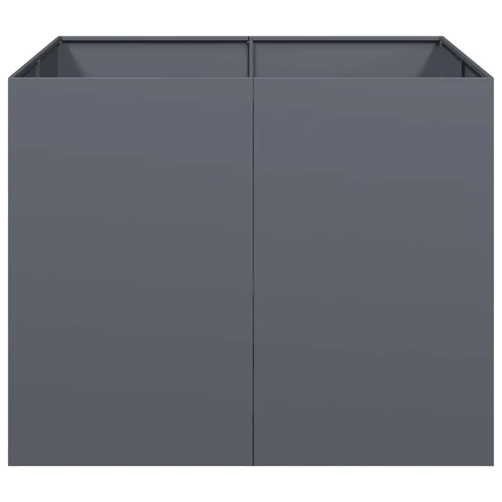Steel Raised Planter Box for Garden Outdoor Use 100cm x 100cm x 80cm Anthracite