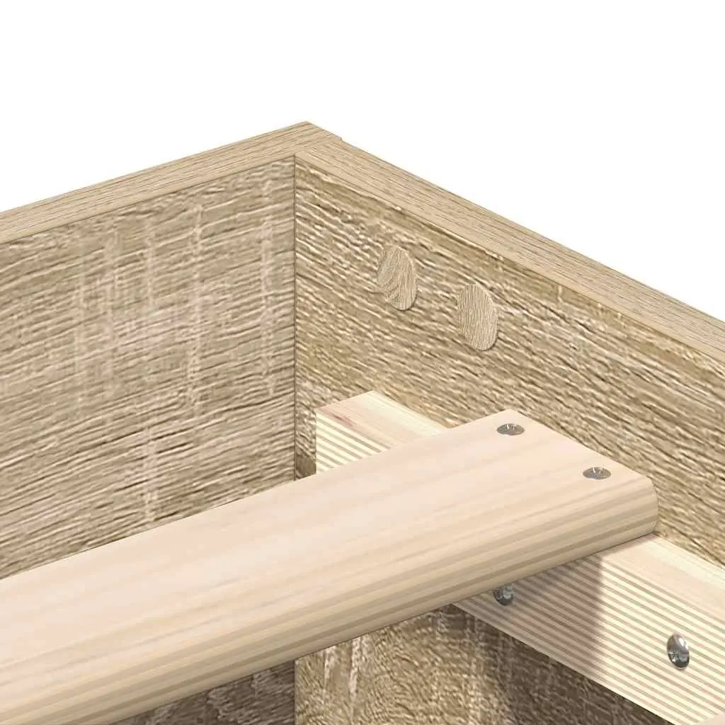 Bed Frame Double Size 135x190 cm Bedroom Furniture Engineered Wood Brown