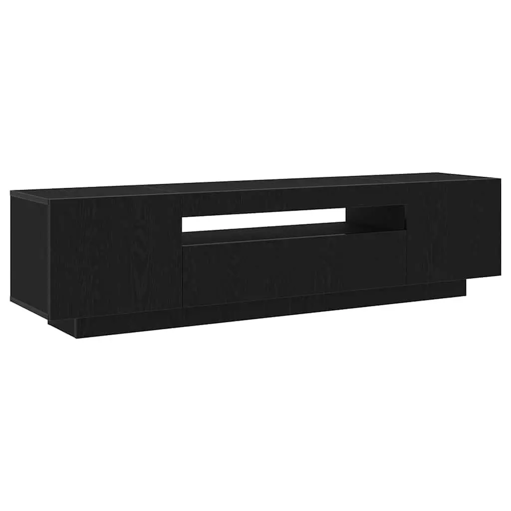 TV Cabinet Black Modern Living Room Storage Unit Engineered Wood 160x35x40cm