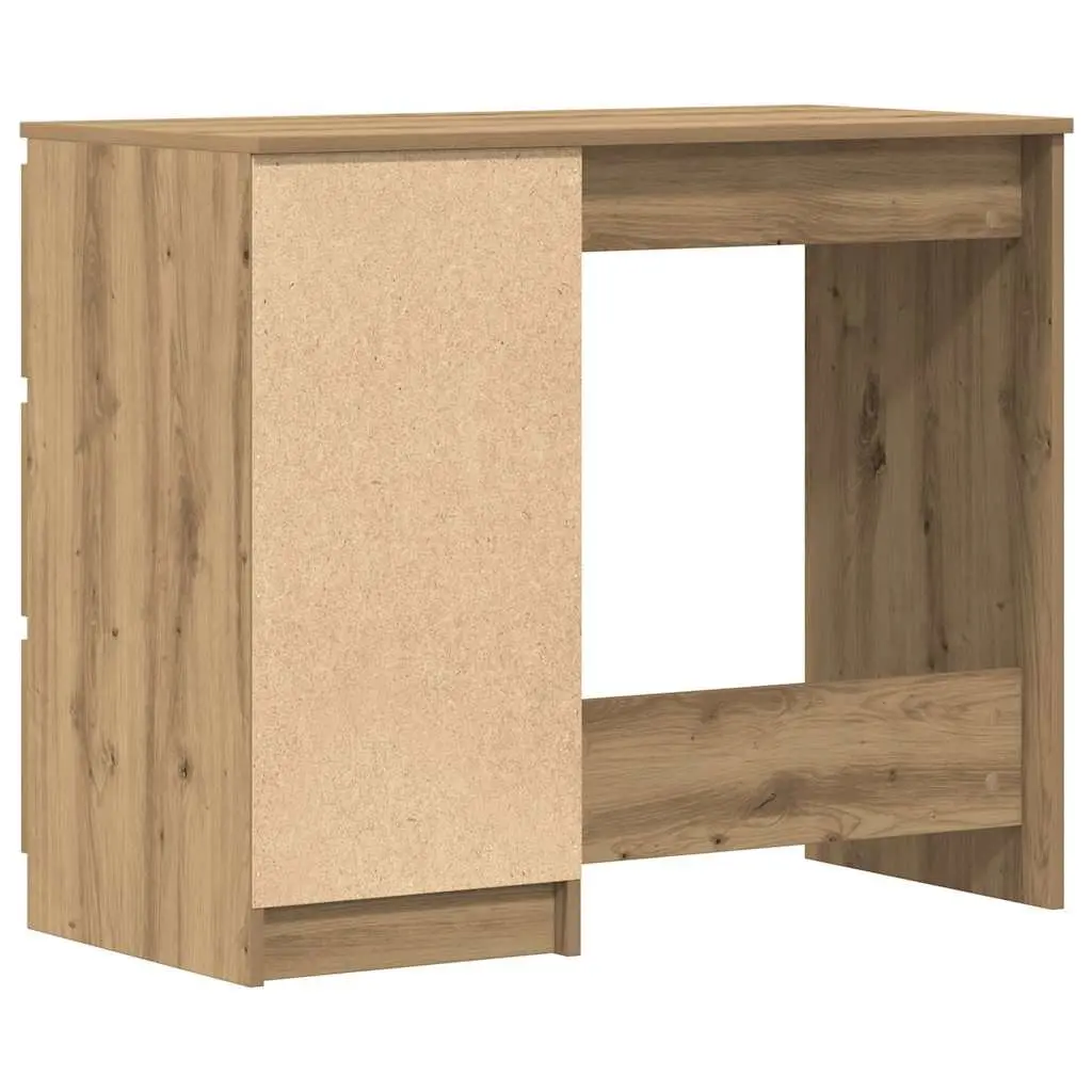 Office Desk Study Computer 90x45x76cm Brown Engineered Wood 3 Drawers