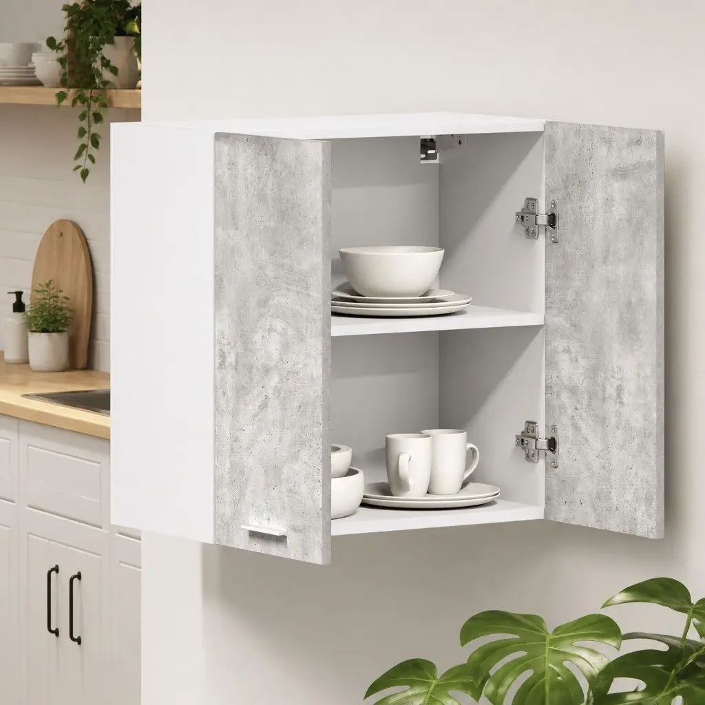 Kitchen Cabinet Storage Unit Grey 60x31x60cm Engineered Wood Wall-Mounted