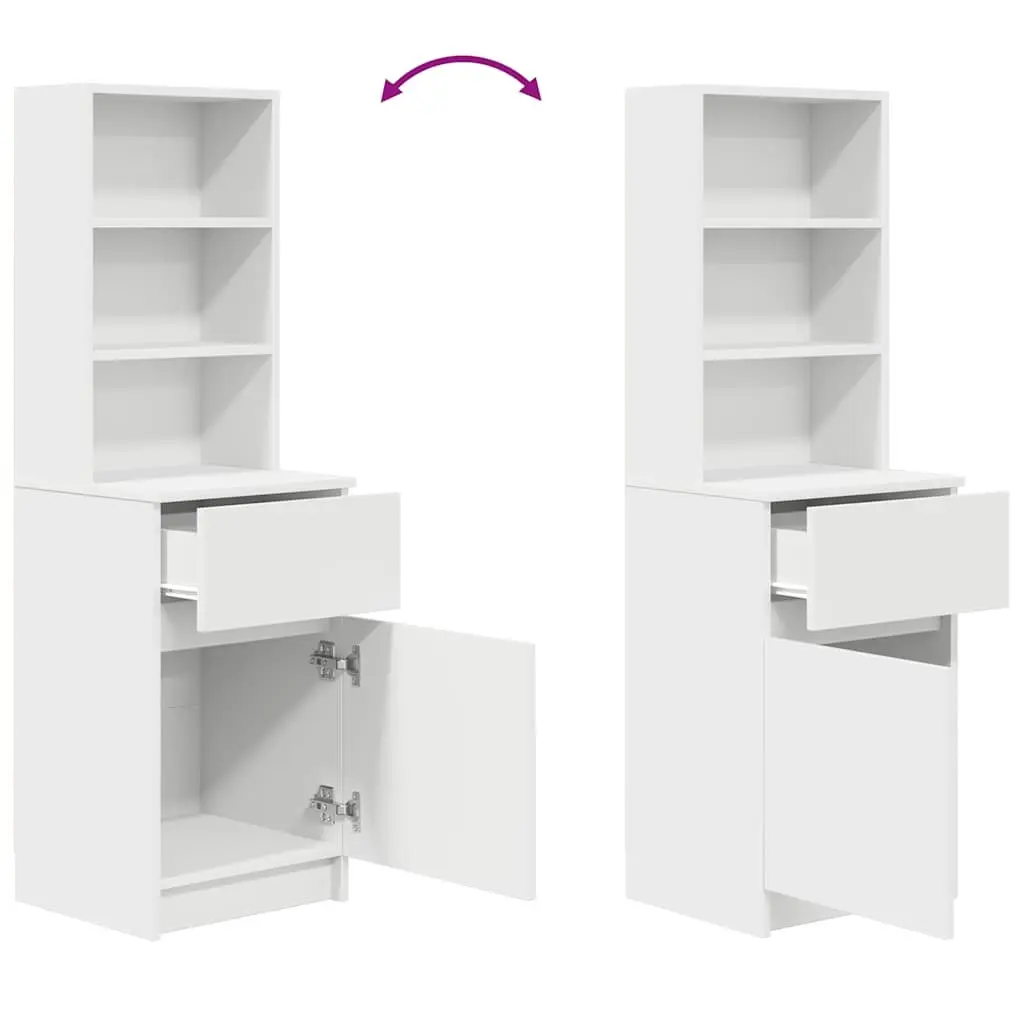 Bedside Cabinet Storage Table Engineered Wood Brown Left Right Door
