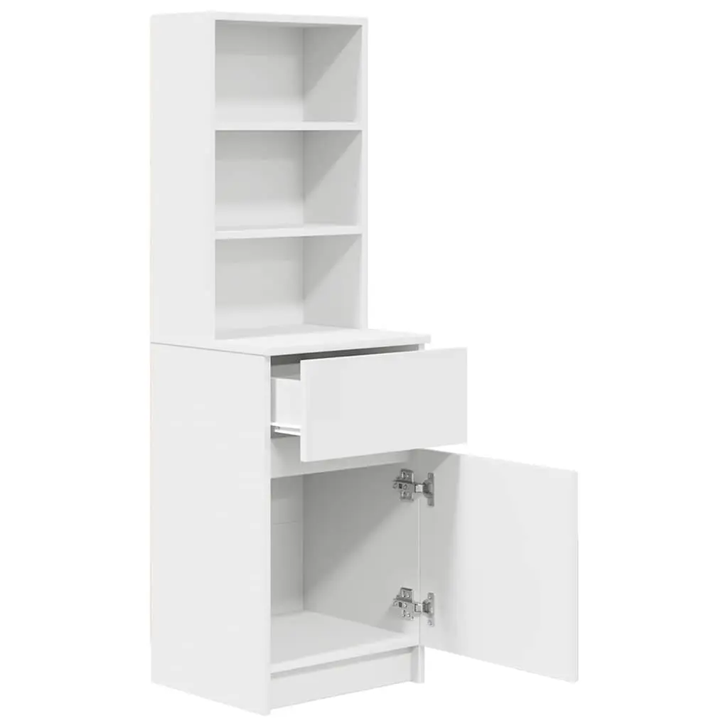 Bedside Cabinet Storage Table Engineered Wood Brown Left Right Door