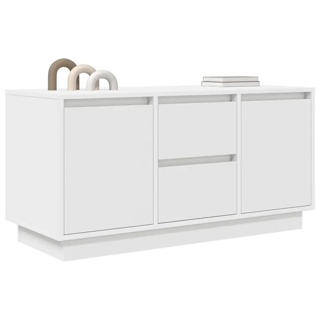 White TV Cabinet with LED Lighting