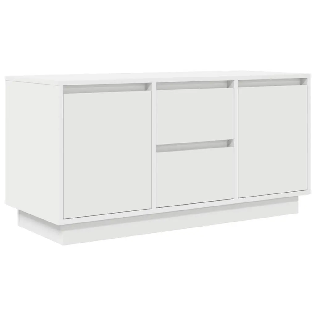 White TV Cabinet with LED Lighting