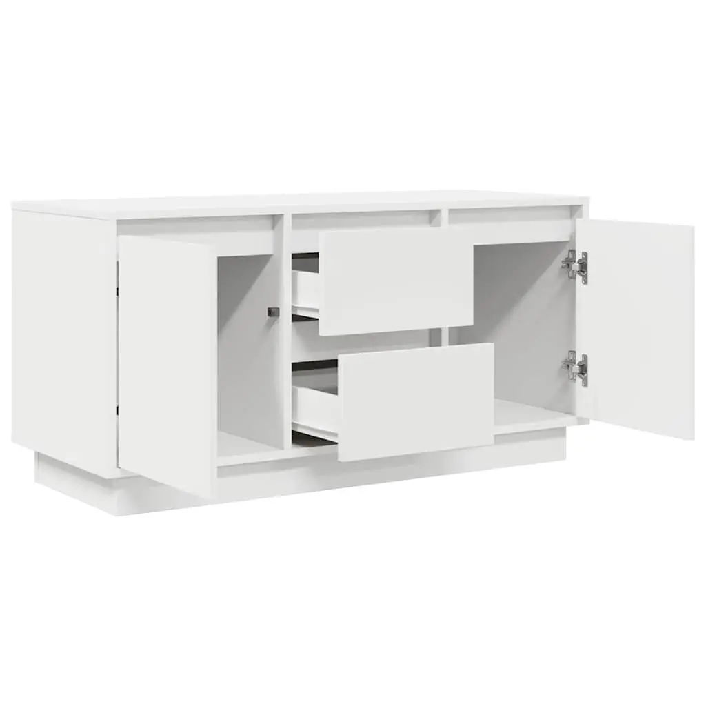 White TV Cabinet with LED Lighting