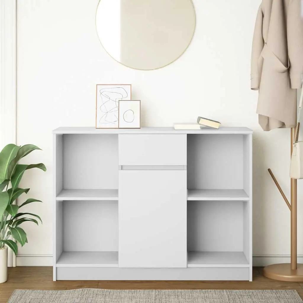 Sideboard Cabinet Storage Drawer 101cm White Engineered Wood Furniture