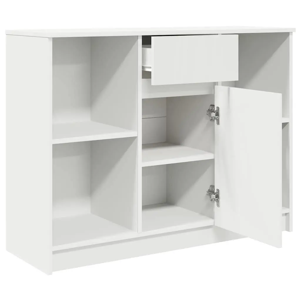 Sideboard Cabinet Storage Drawer 101cm White Engineered Wood Furniture
