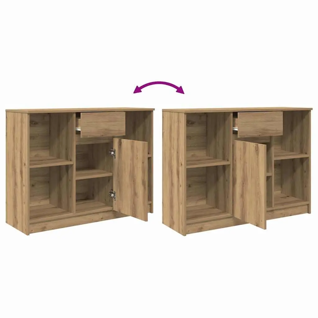 Sideboard Storage Cabinet with Drawer Brown Engineered Wood 101x35x76 cm