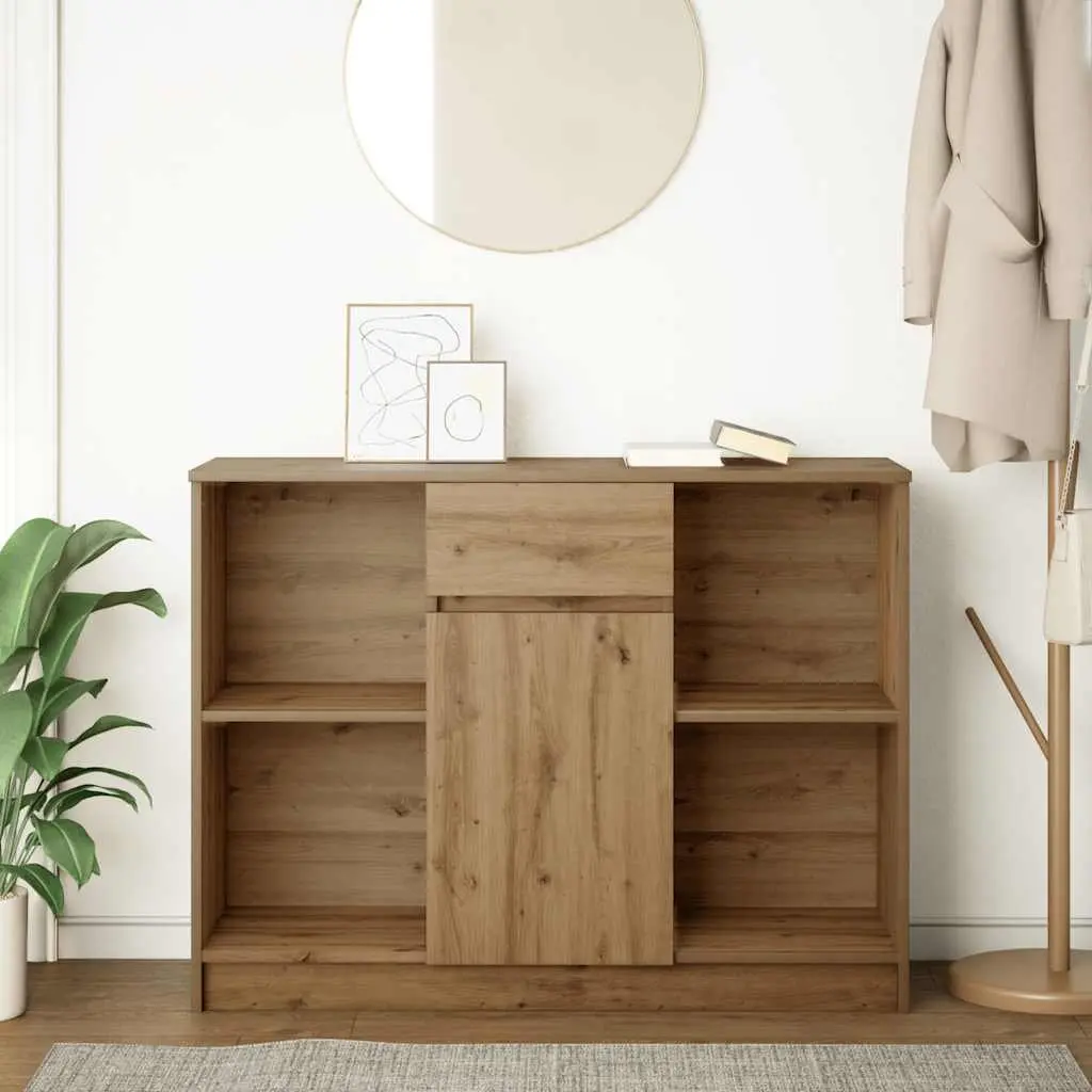 Sideboard Storage Cabinet with Drawer Brown Engineered Wood 101x35x76 cm