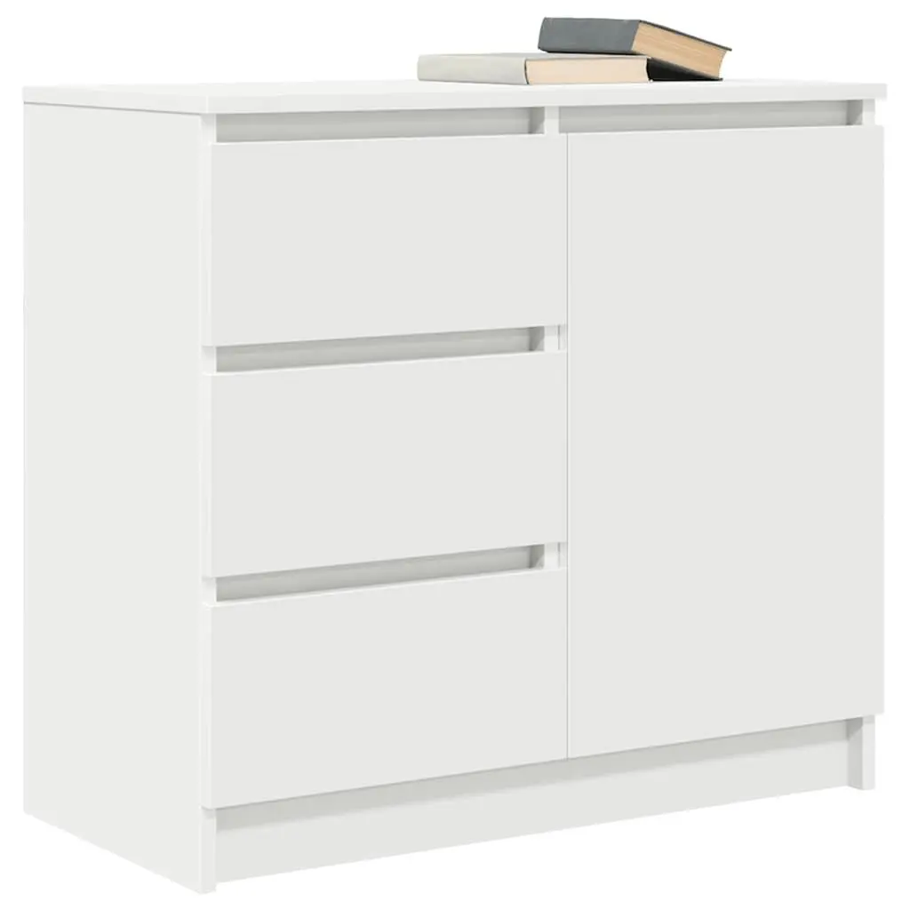 Sideboard Storage Cabinet White Engineered Wood Door Drawer Living Room Hallway 71 x 35 x 65 cm