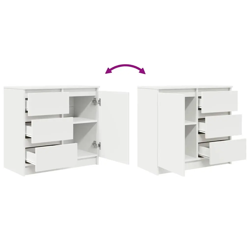 Sideboard Storage Cabinet White Engineered Wood Door Drawer Living Room Hallway 71 x 35 x 65 cm