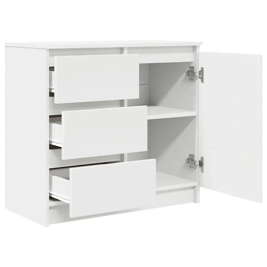 Sideboard Storage Cabinet White Engineered Wood Door Drawer Living Room Hallway 71 x 35 x 65 cm