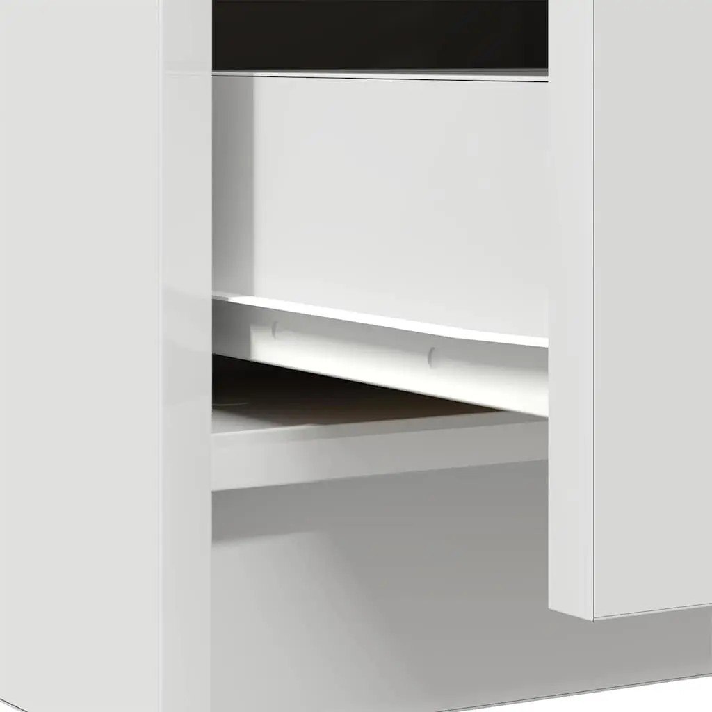Sideboard Storage Cabinet White Engineered Wood Door Drawer Living Room Hallway 71 x 35 x 65 cm