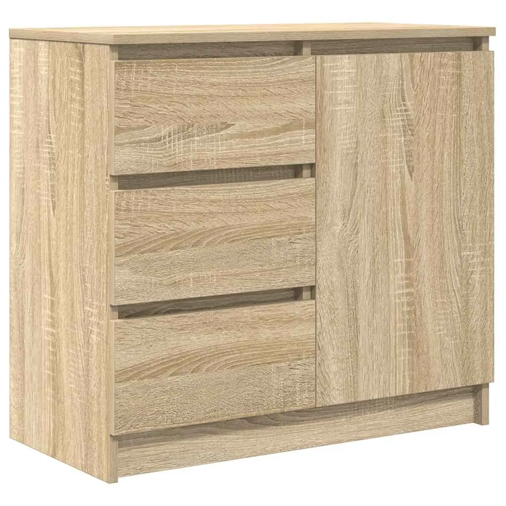 Sideboard Brown Storage Cabinet Engineered Wood Buffet Door Drawers Organisation