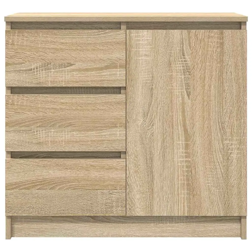 Sideboard Brown Storage Cabinet Engineered Wood Buffet Door Drawers Organisation