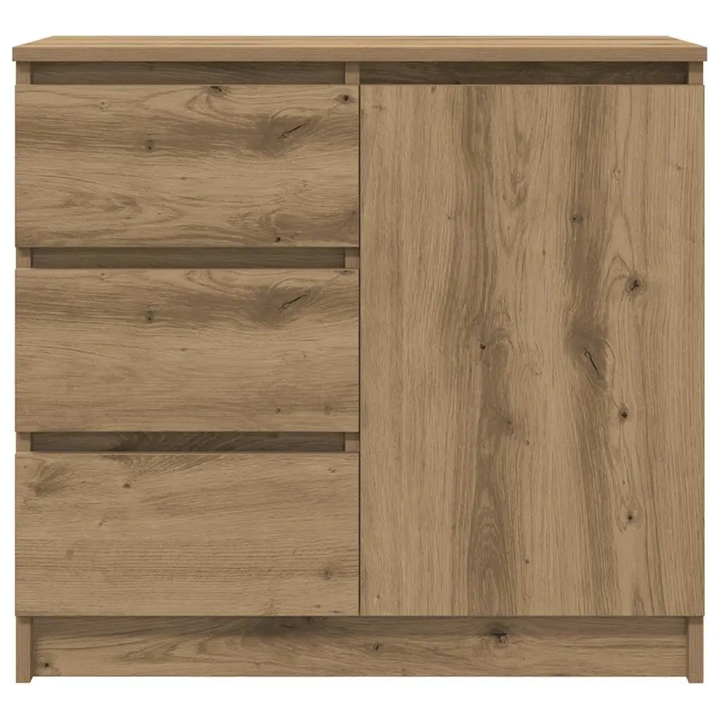 Sideboard Storage Cabinet with Drawer Brown Engineered Wood Buffet Organiser