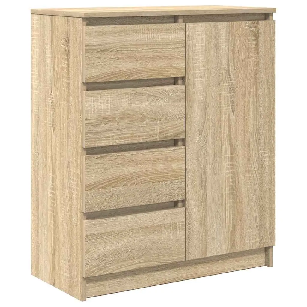 Sideboard Storage Cabinet with Drawers Door Shelf Brown Engineered Wood
