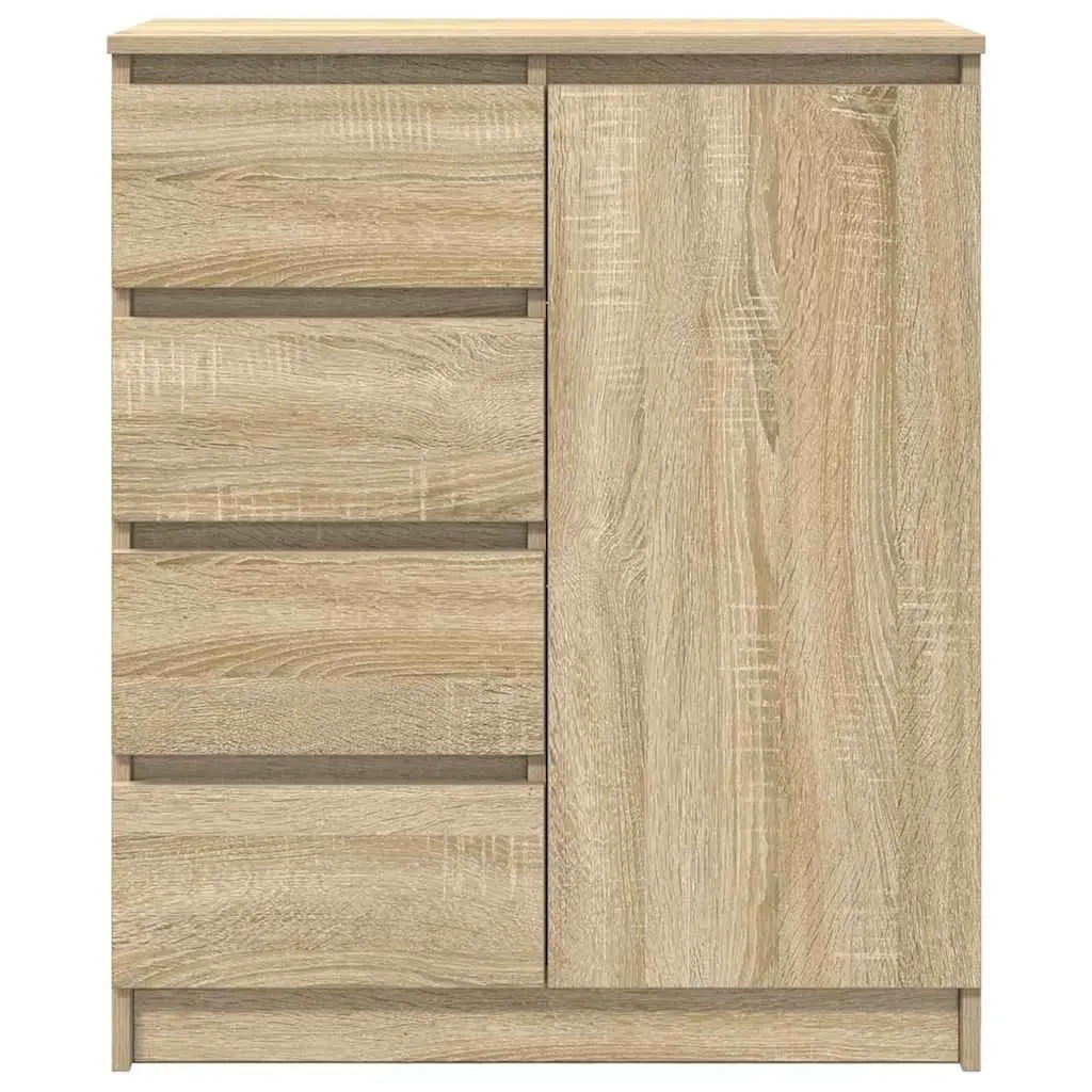 Sideboard Storage Cabinet with Drawers Door Shelf Brown Engineered Wood