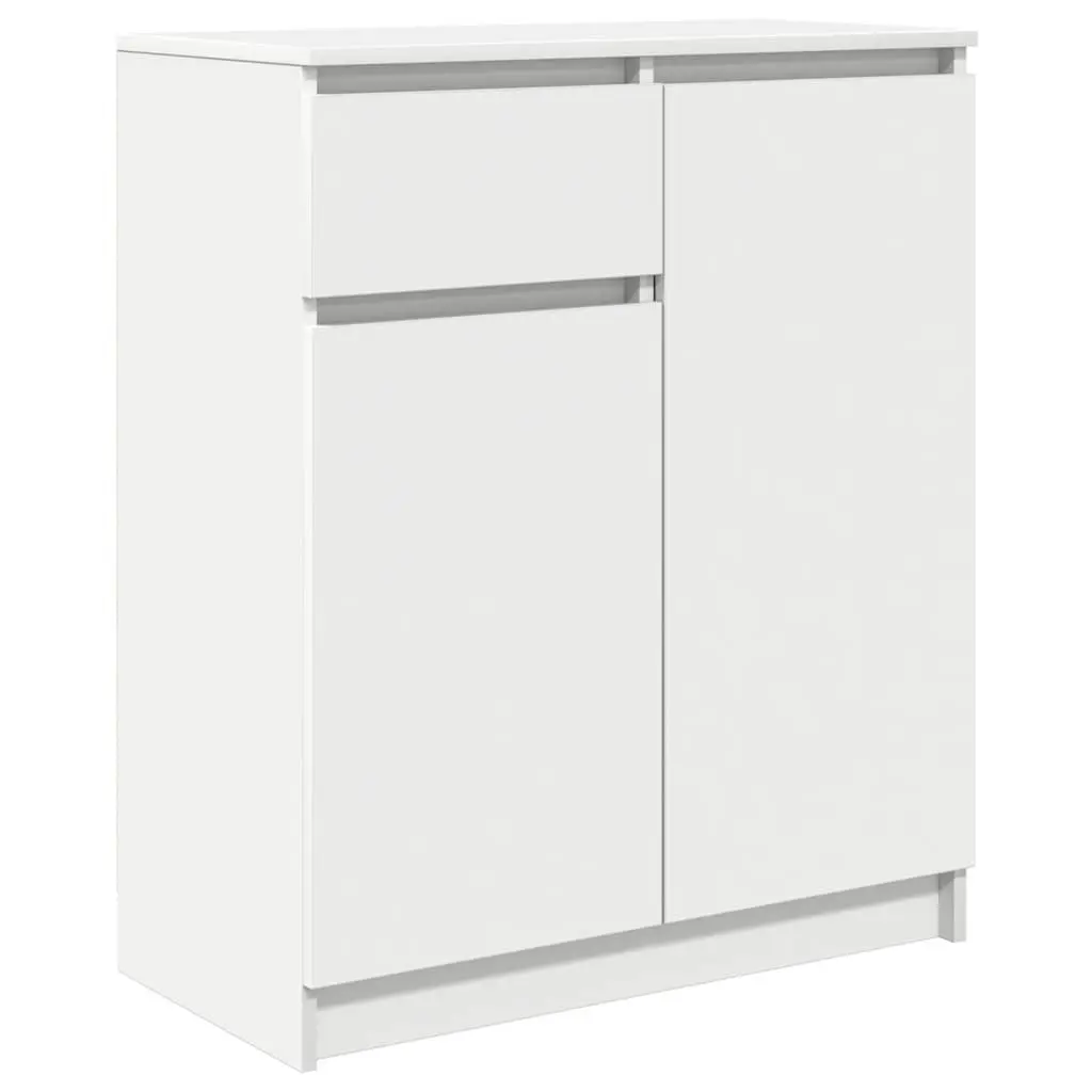 White Sideboard Storage with Drawers and Shelves