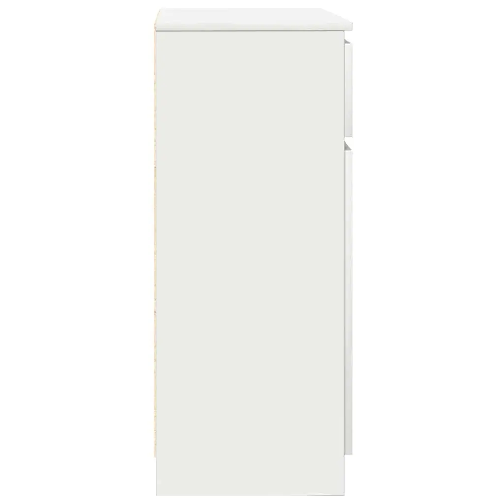 White Sideboard Storage with Drawers and Shelves