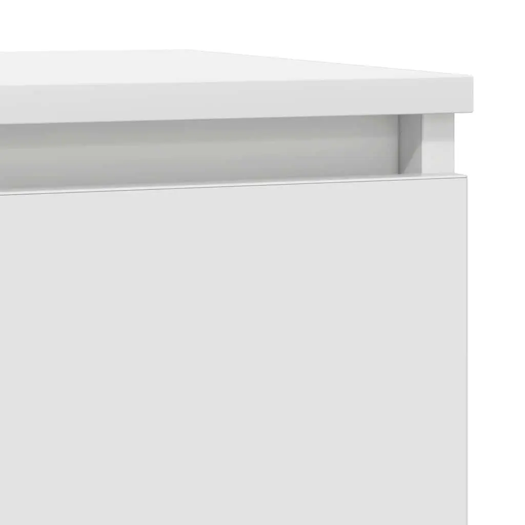 White Sideboard Storage with Drawers and Shelves