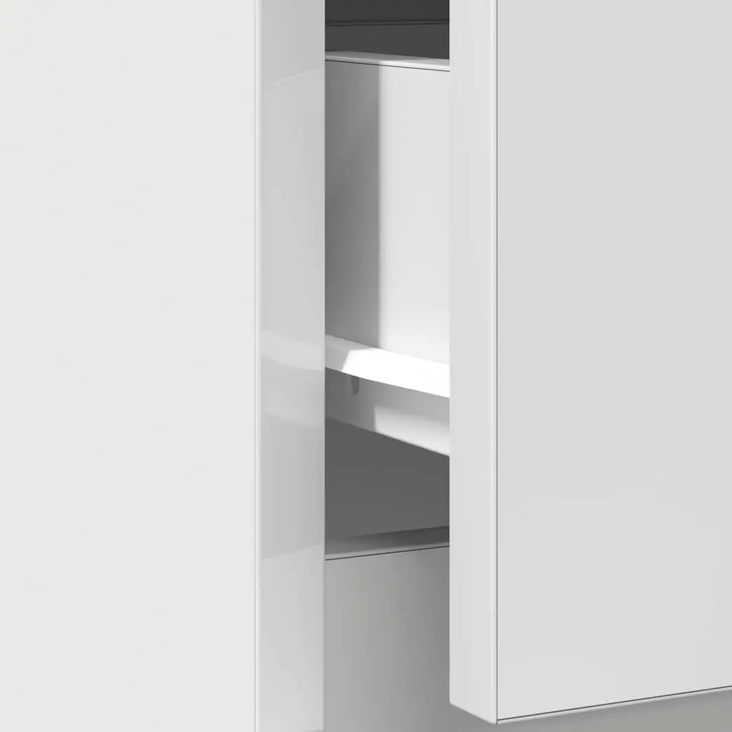 White Sideboard Storage with Drawers and Shelves