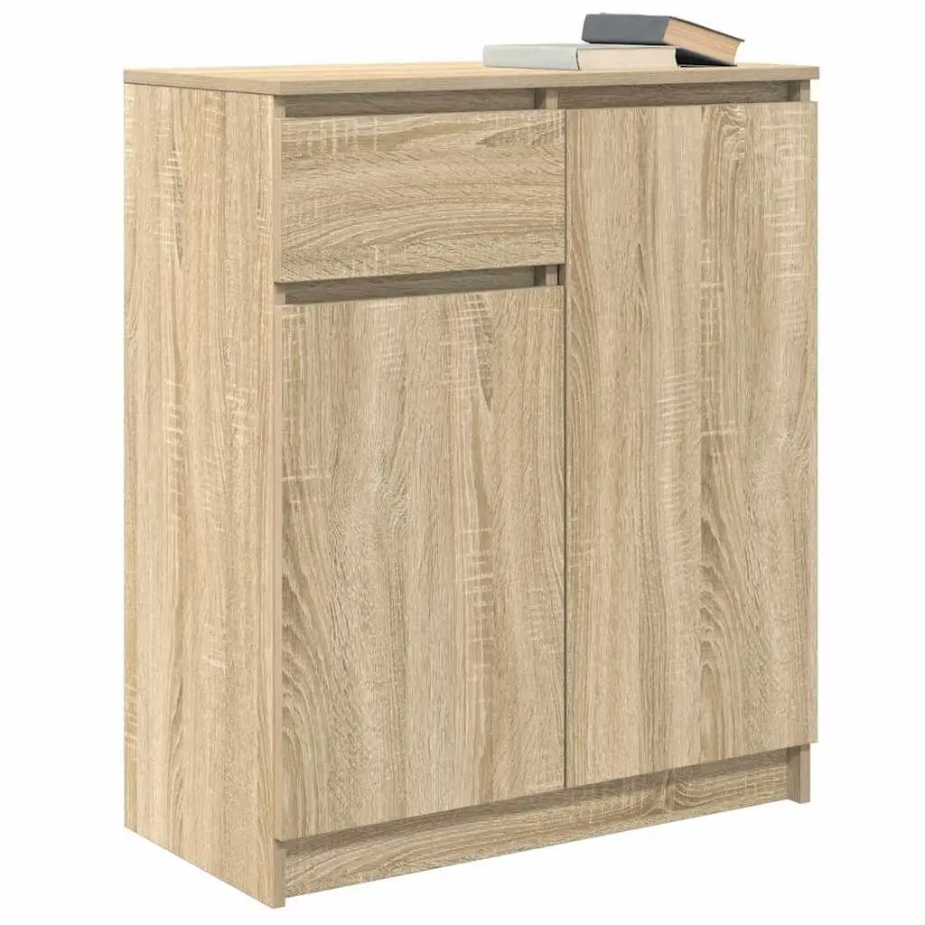 Sideboard Storage Cabinet with Drawer Brown Engineered Wood Living Room Buffet