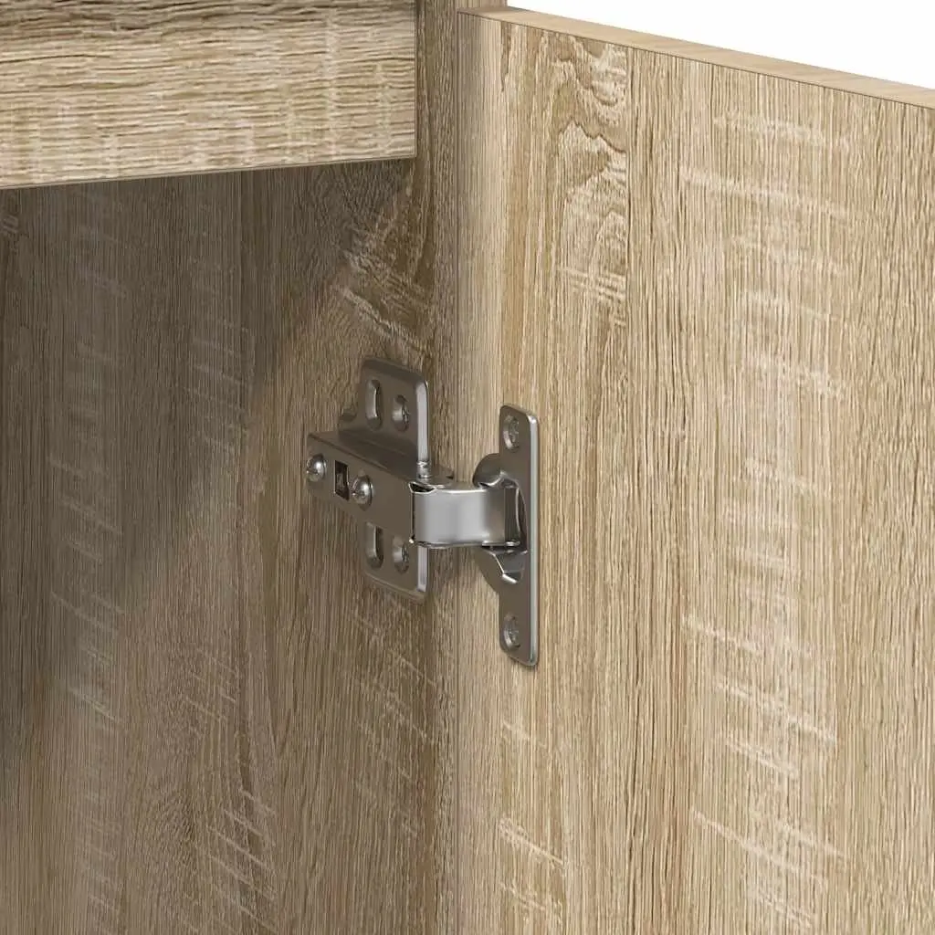 Sideboard Storage Cabinet with Drawer Brown Engineered Wood Living Room Buffet