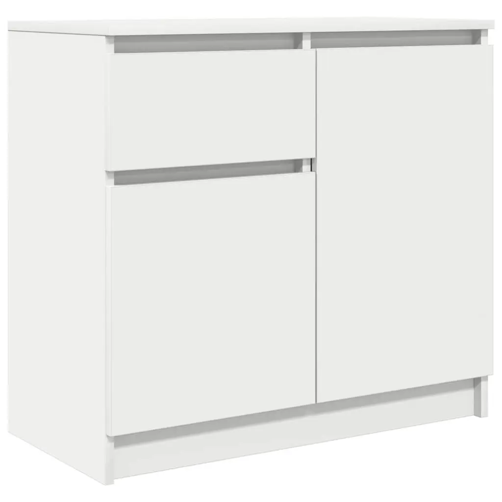 White Storage Cabinet with Drawer and Shelf
