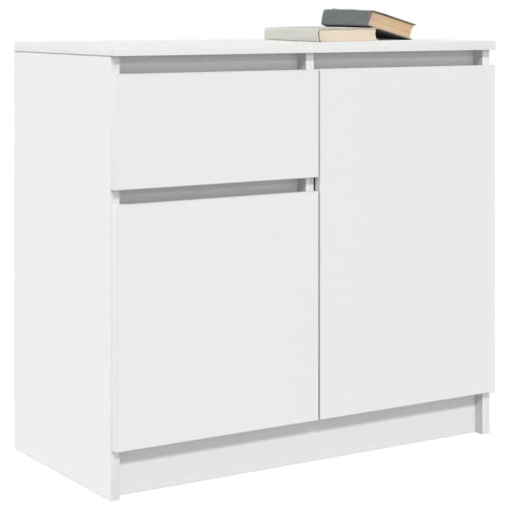 White Storage Cabinet with Drawer and Shelf