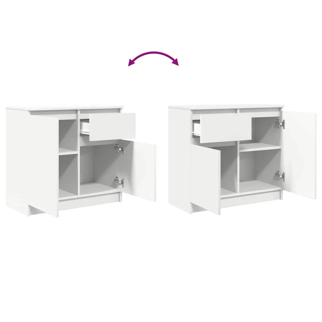 White Storage Cabinet with Drawer and Shelf