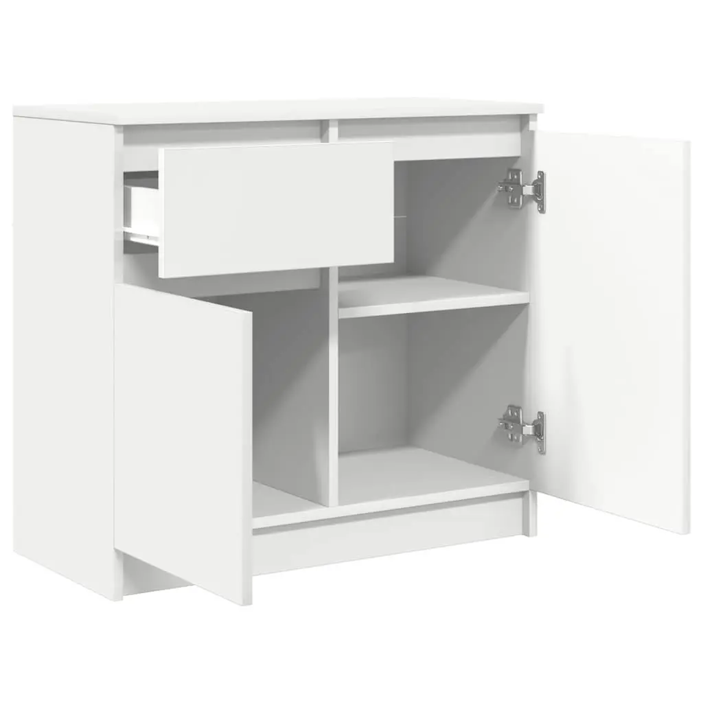 White Storage Cabinet with Drawer and Shelf