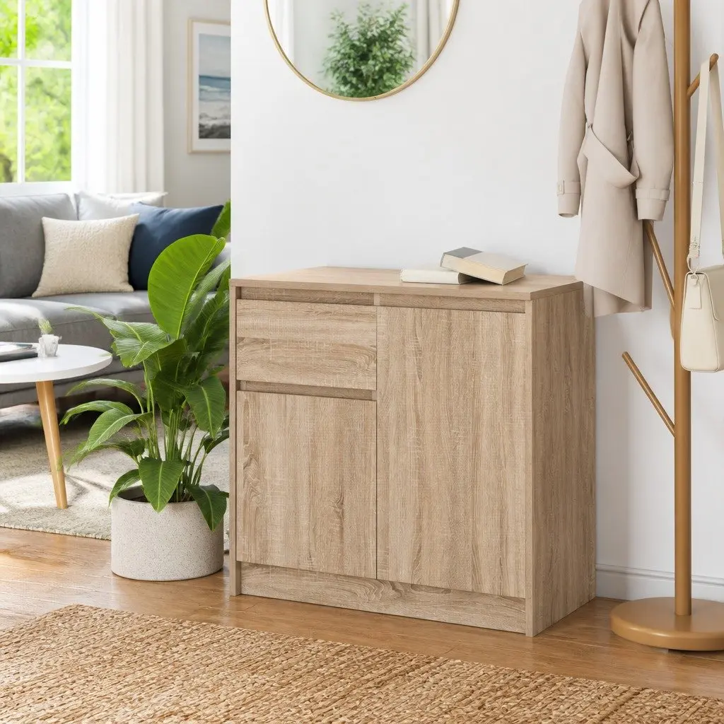 Sideboard Storage Cabinet Engineered Wood Brown 71x35x65cm