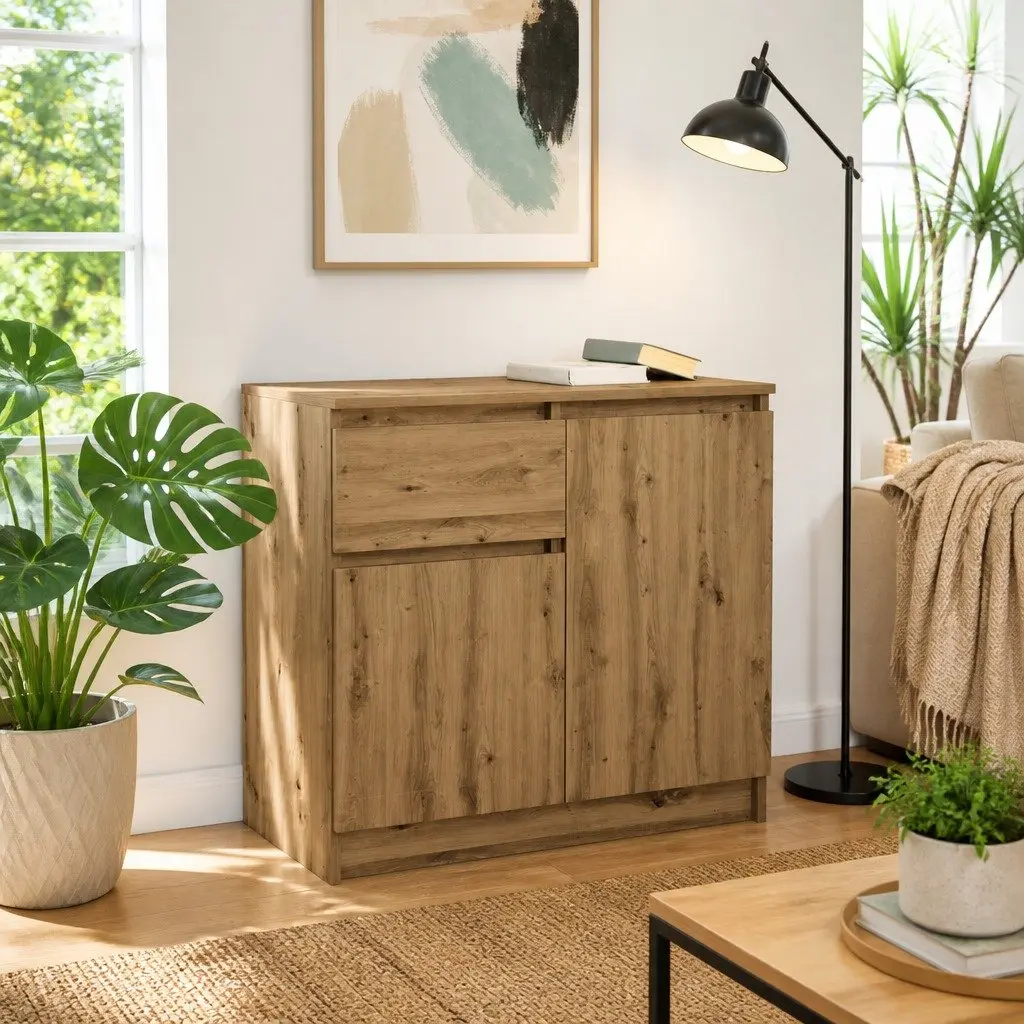 Sideboard Storage Cabinet with Drawer 71x35x65cm Brown Engineered Wood