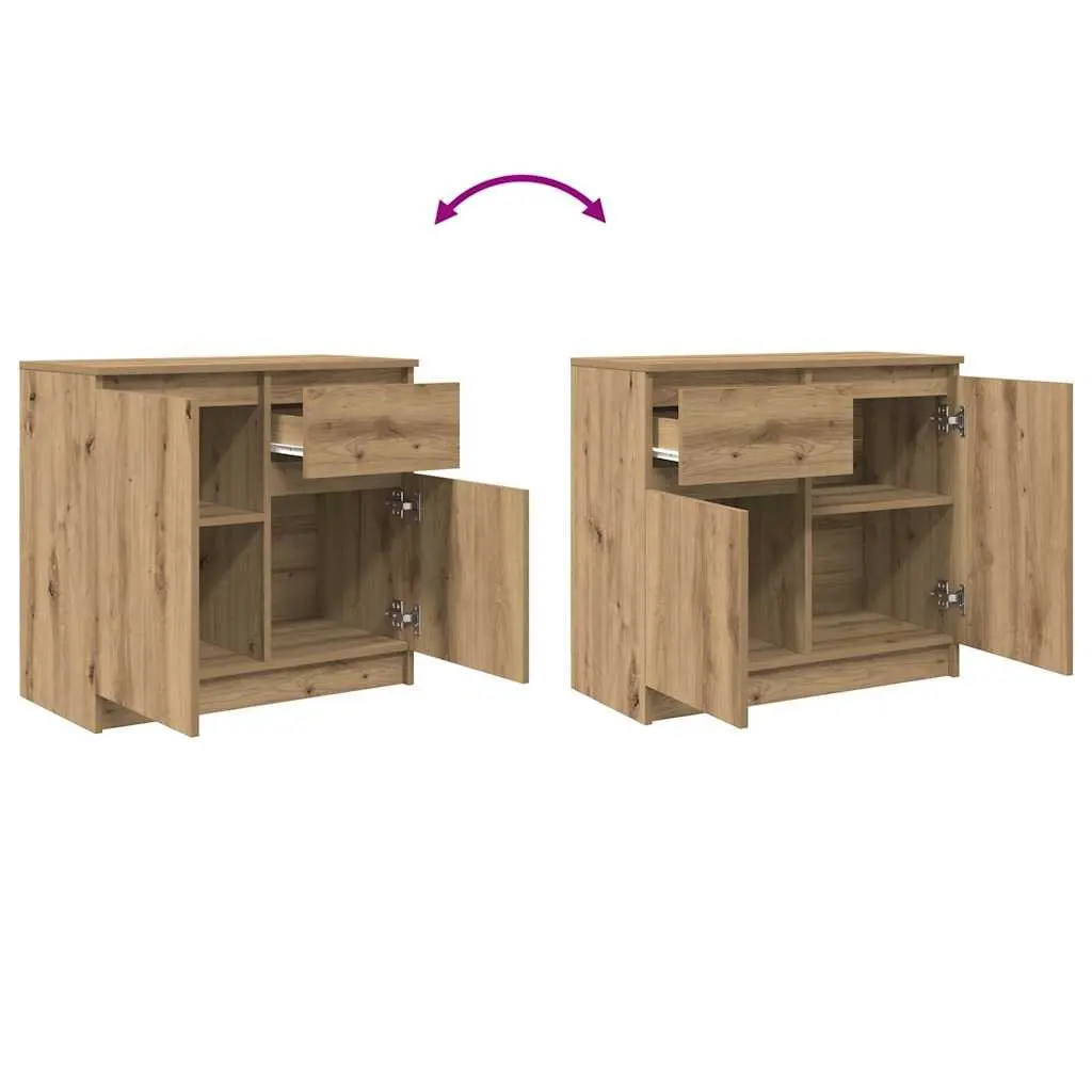 Sideboard Storage Cabinet with Drawer 71x35x65cm Brown Engineered Wood