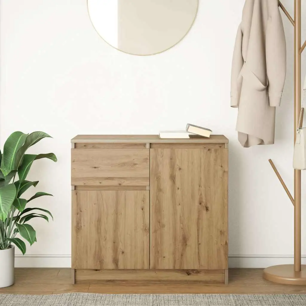 Sideboard Storage Cabinet with Drawer 71x35x65cm Brown Engineered Wood