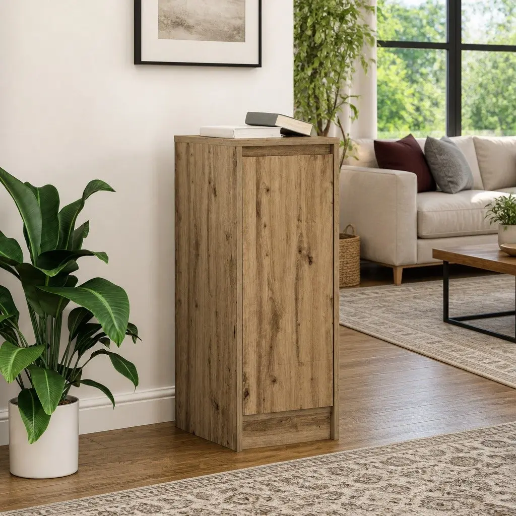 Sideboard Storage Cabinet Brown Engineered Wood Buffet Organiser 29.5 x 34 x 76 cm
