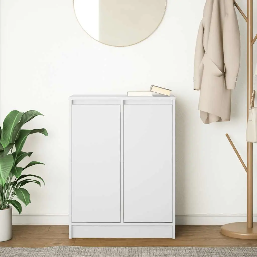 Sideboard Storage Cabinet White Engineered Wood Buffet Cupboard Bedroom Entryway