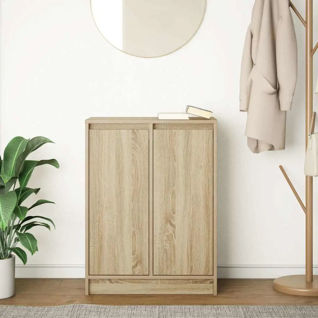 Sideboard Storage Cabinet Engineered Wood Brown Furniture Organiser Buffet