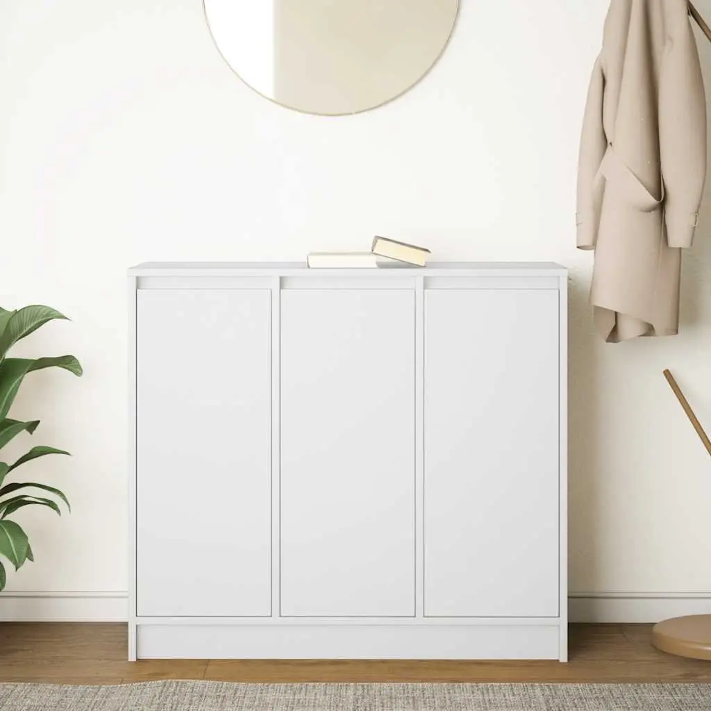 Sideboard Cabinet Storage 85x34x76cm White Engineered Wood
